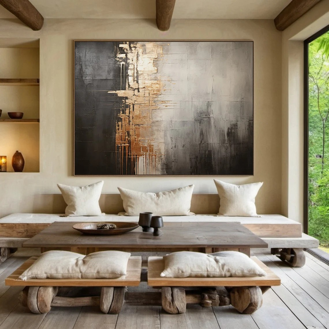 Textured Gold & Black Art | Modern Luxury Wall Decor
