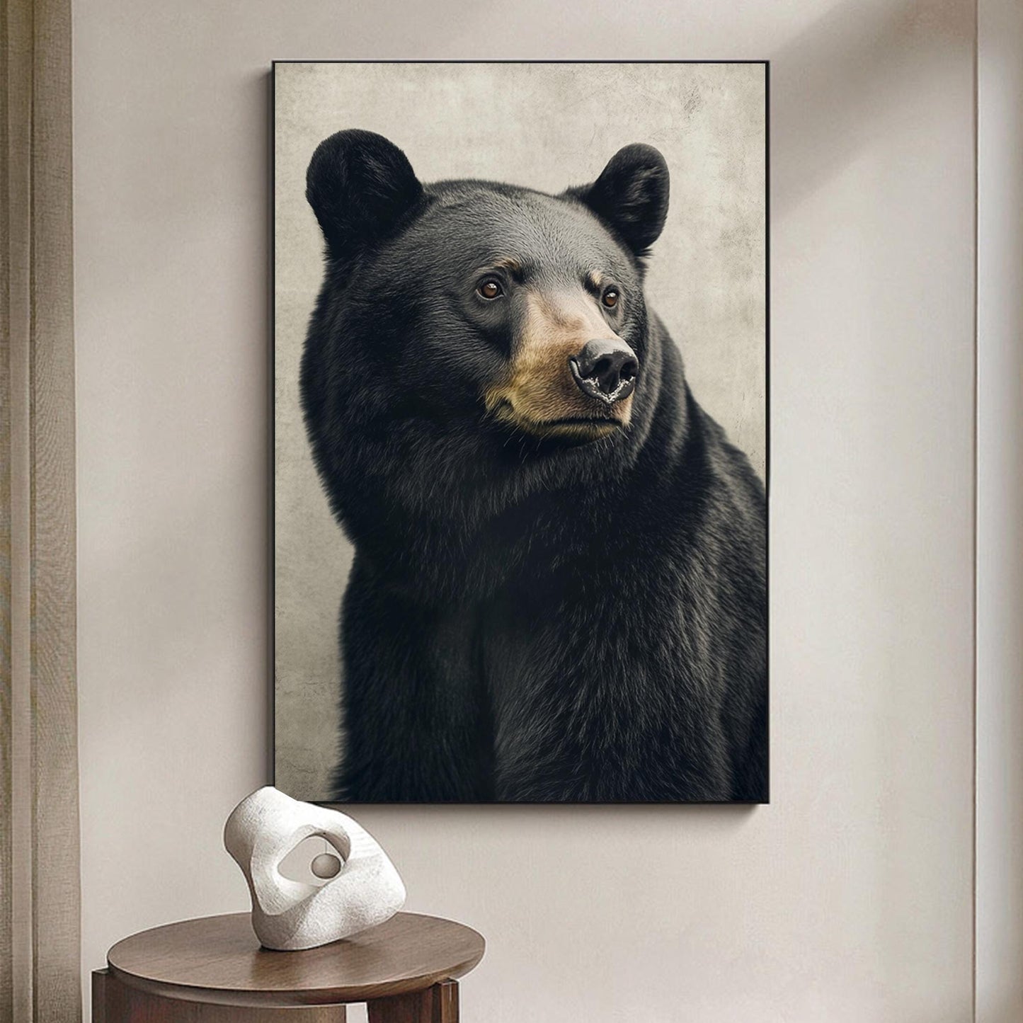 Original Black Bear Painting | Modern Wildlife Wall Art | Hand-Painted Canvas