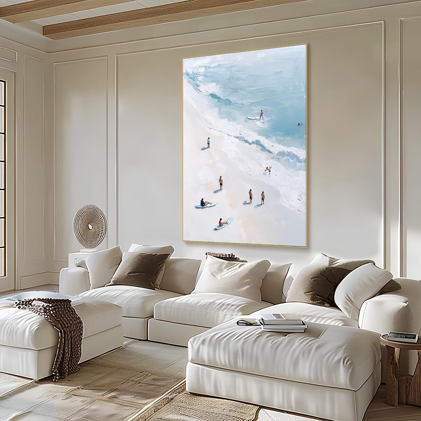 3D Coastal Beach Canvas | Surfing Ocean Art | Modern Seascape Wall Decor