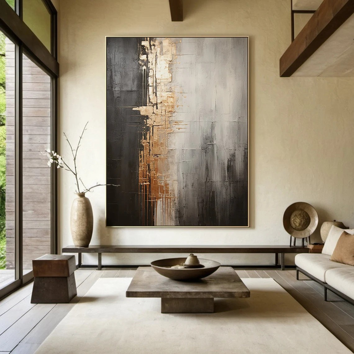 Textured Gold & Black Art | Modern Luxury Wall Decor