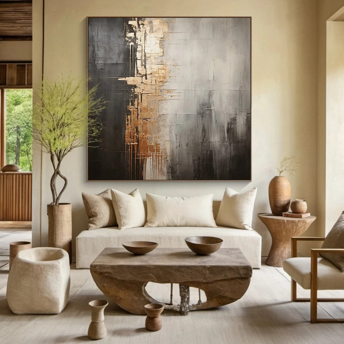 Textured Gold & Black Art | Modern Luxury Wall Decor