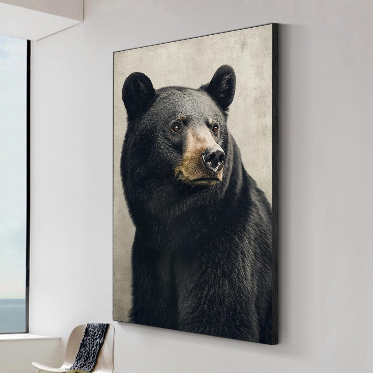Original Black Bear Painting | Modern Wildlife Wall Art | Hand-Painted Canvas