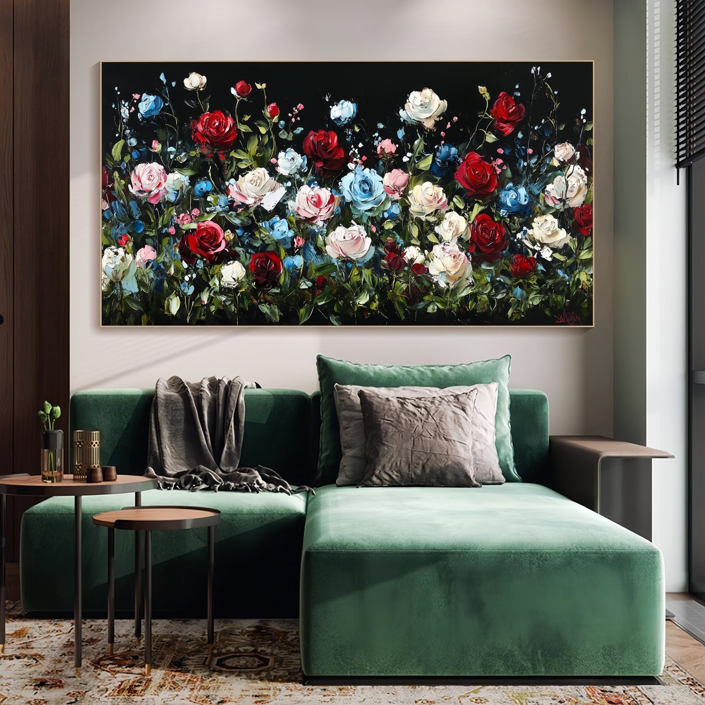 Luxury Floral Canvas | Dark Romantic Roses | Elegant Wall Art