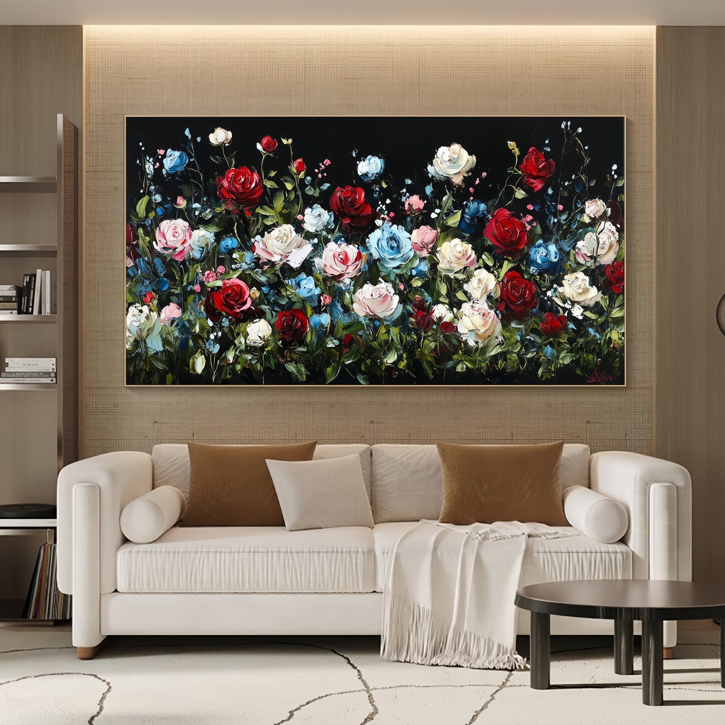 Luxury Floral Canvas | Dark Romantic Roses | Elegant Wall Art