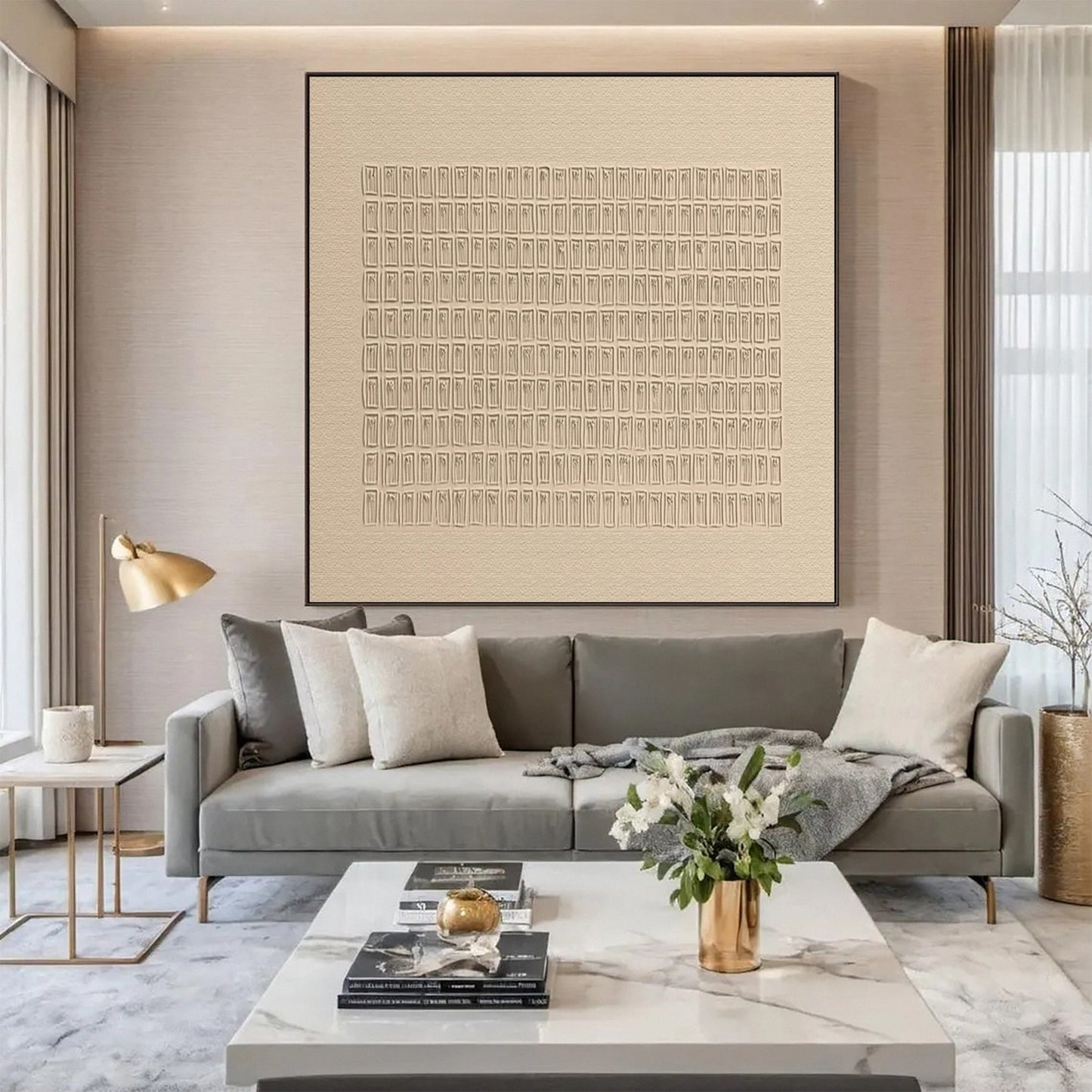 Modern Minimalist Zen Grid Art