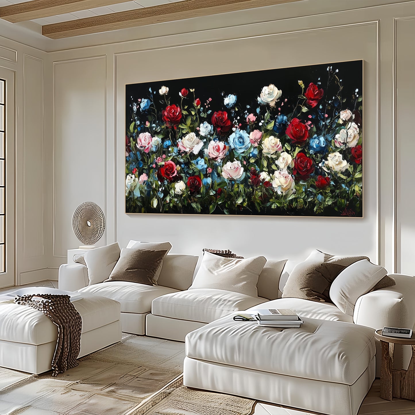 Luxury Floral Canvas | Dark Romantic Roses | Elegant Wall Art