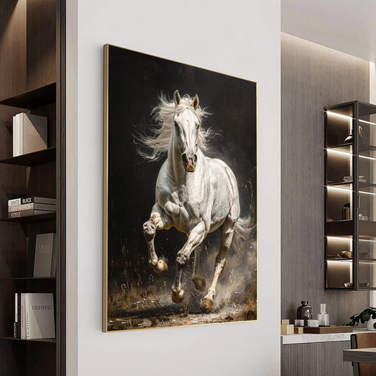 Hand-Painted Running Horse | Abstract Horse Wall Art | Modern Animal Canvas