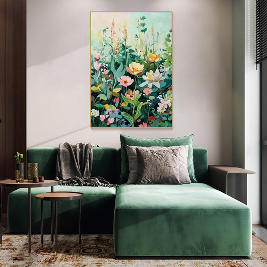 3D Wildflower Canvas | Impasto Floral Art | Colorful Botanical Wall Decor