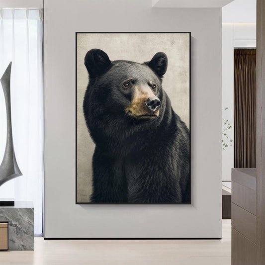 Original Black Bear Painting | Modern Wildlife Wall Art | Hand-Painted Canvas