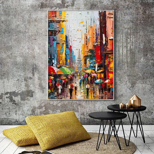 3D Cityscape Canvas | Colorful Urban Skyline Art | Modern Wall Decor
