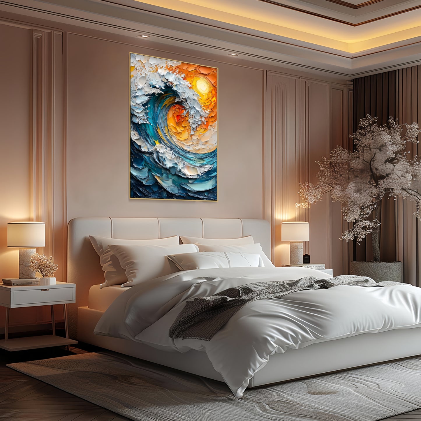 3D Ocean Wave Canvas | Abstract Surf Art | Vibrant Sunset Wall Decor