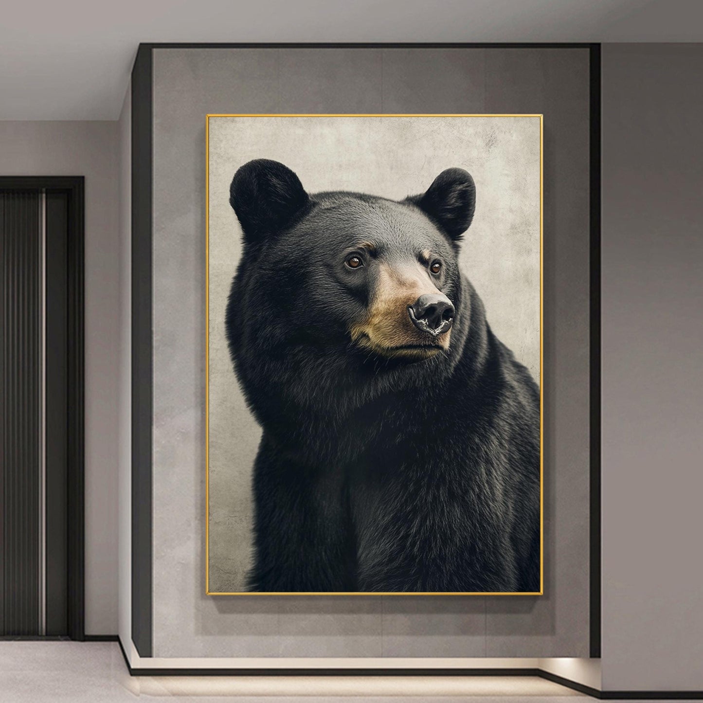 Original Black Bear Painting | Modern Wildlife Wall Art | Hand-Painted Canvas