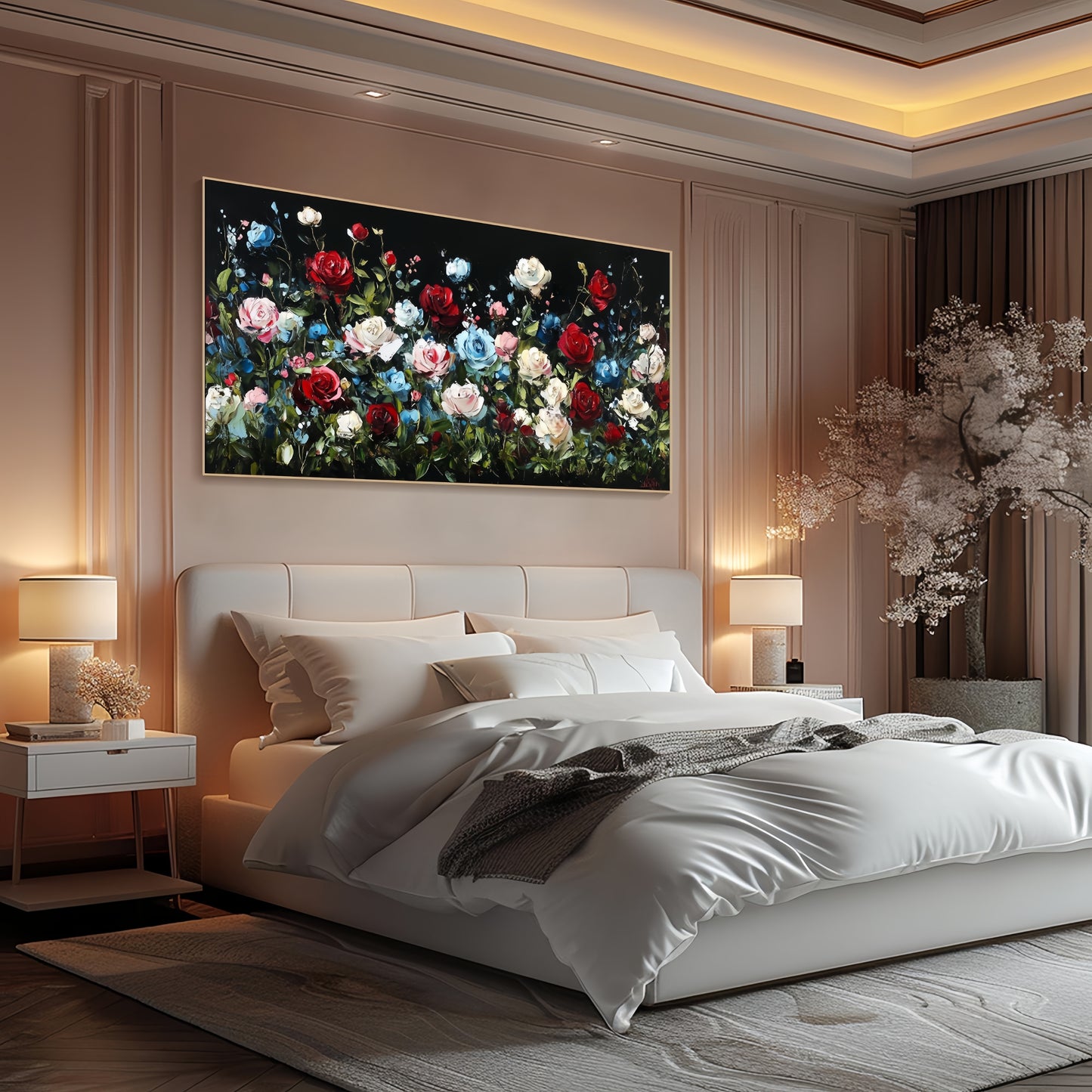 Luxury Floral Canvas | Dark Romantic Roses | Elegant Wall Art