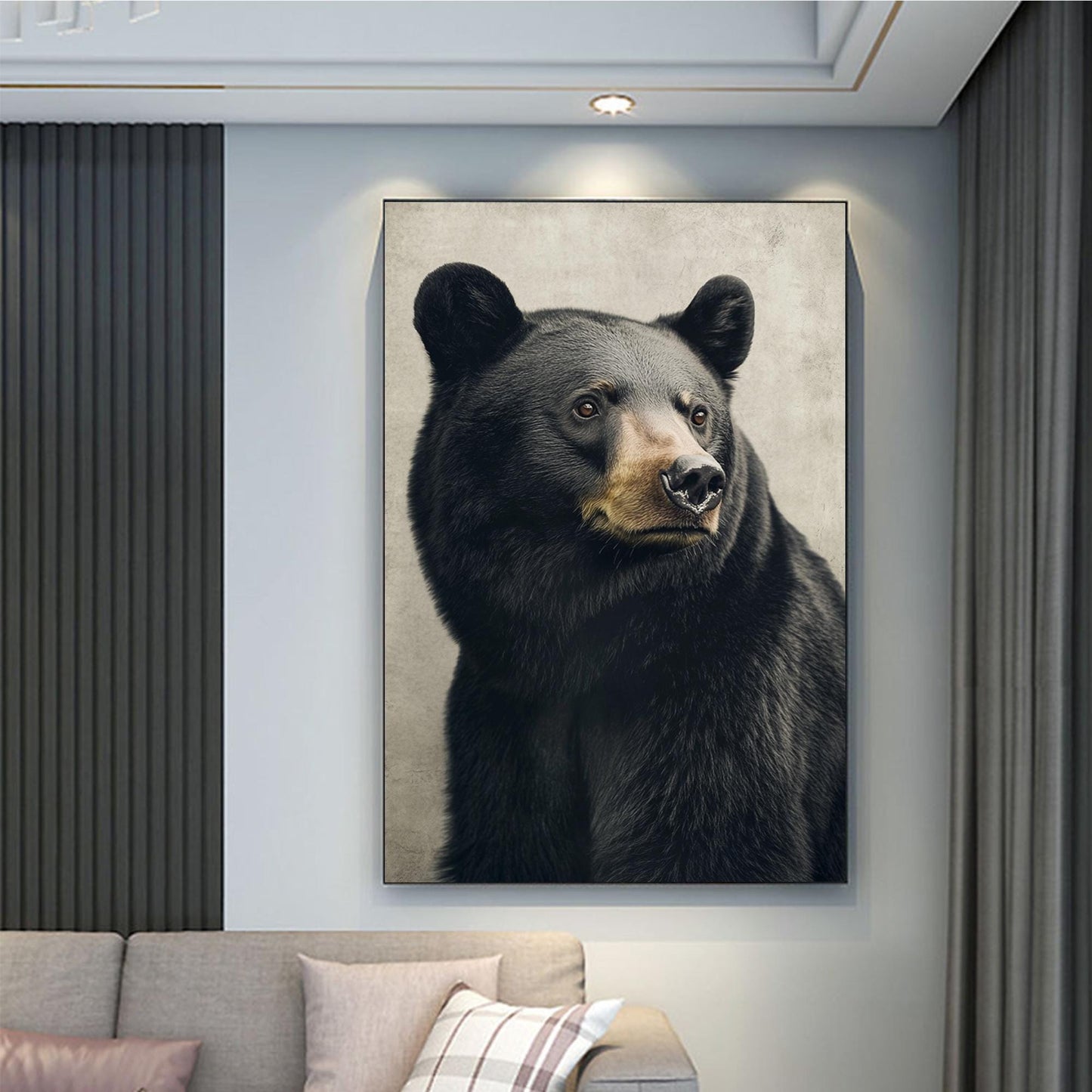 Original Black Bear Painting | Modern Wildlife Wall Art | Hand-Painted Canvas