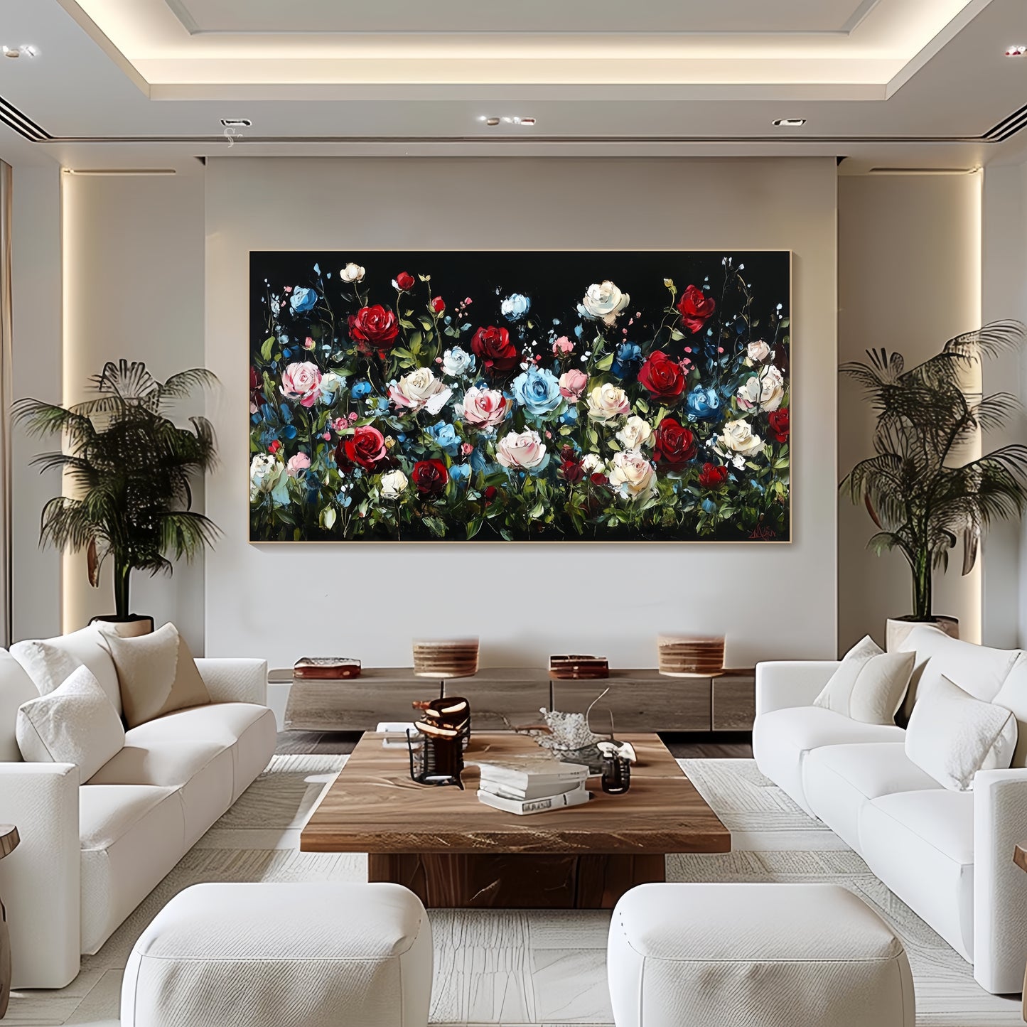 Luxury Floral Canvas | Dark Romantic Roses | Elegant Wall Art