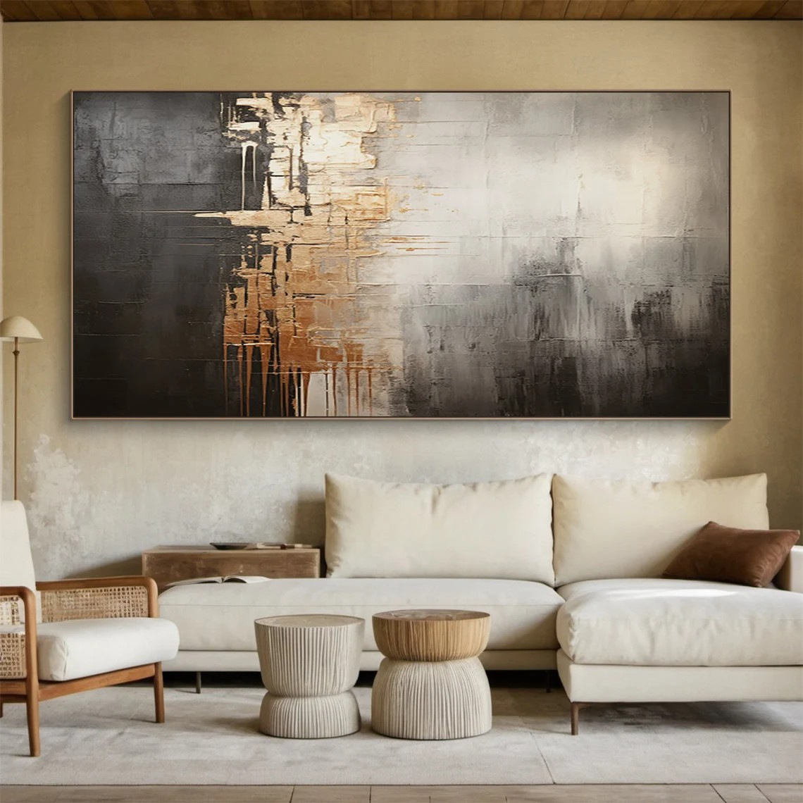 Textured Gold & Black Art | Modern Luxury Wall Decor