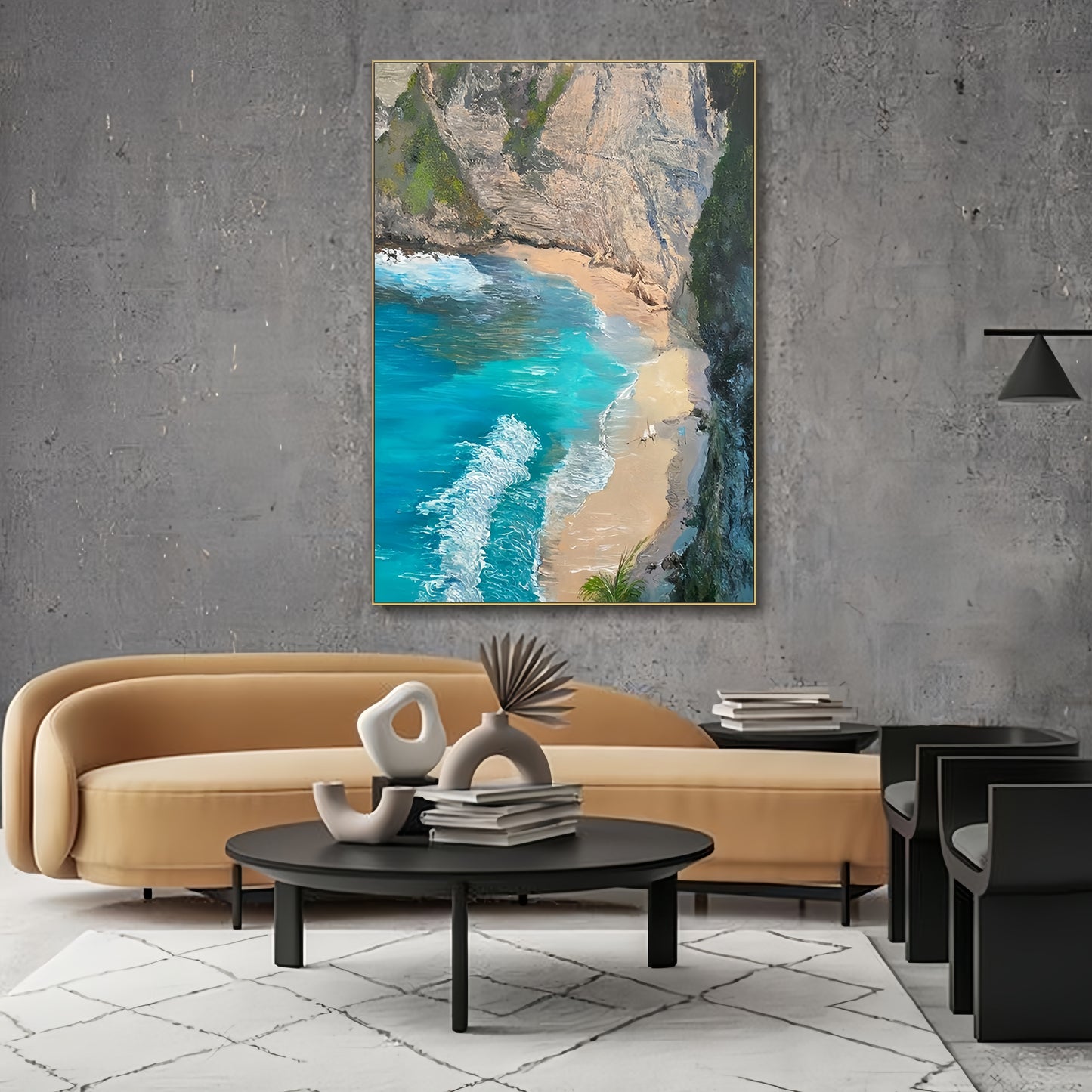 3D Tropical Beach Canvas | Coastal Ocean Art | Turquoise Sea Wall Decor