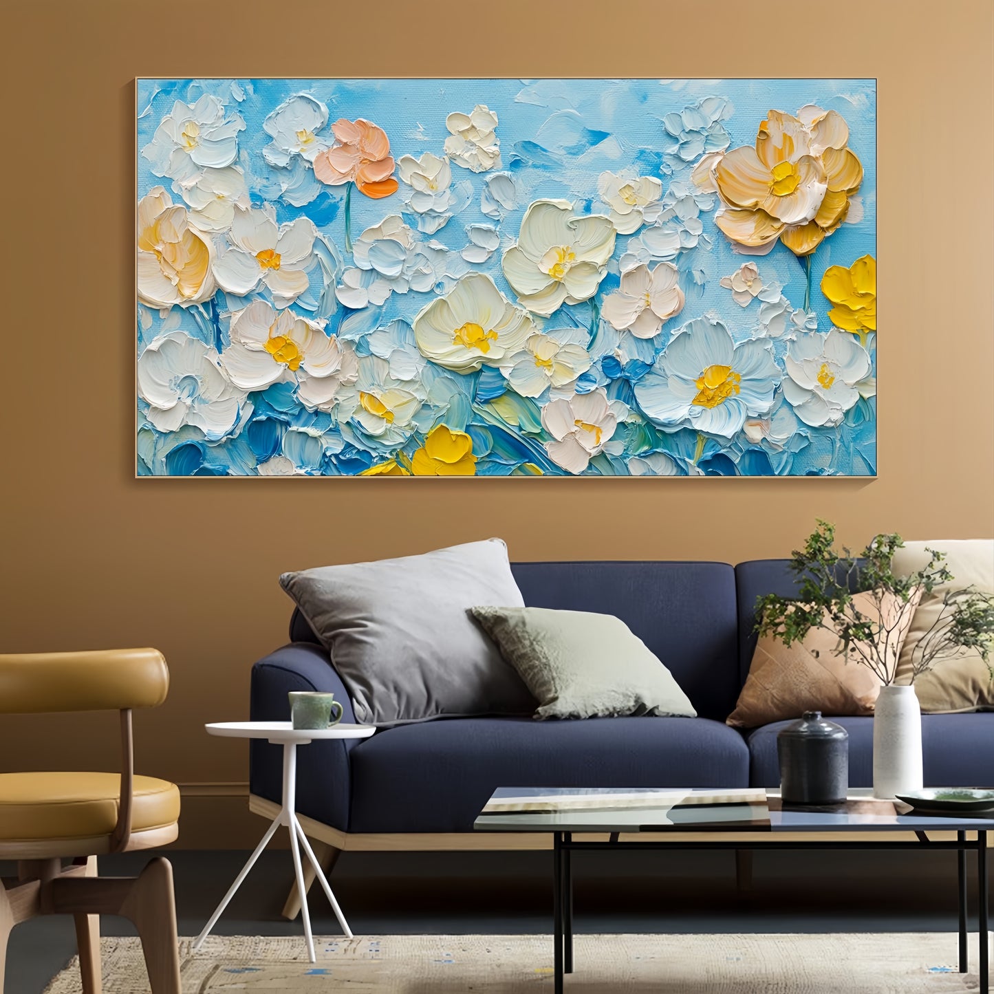 3D Floral Canvas | Pastel Blossom Art | Modern Wall Decor