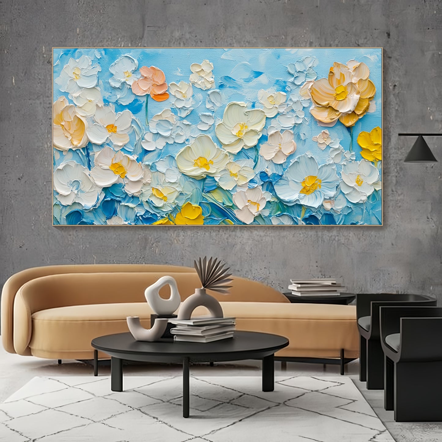 3D Floral Canvas | Pastel Blossom Art | Modern Wall Decor