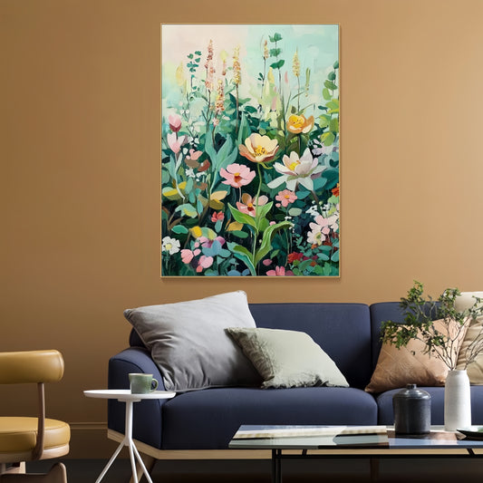 3D Wildflower Canvas | Impasto Floral Art | Colorful Botanical Wall Decor