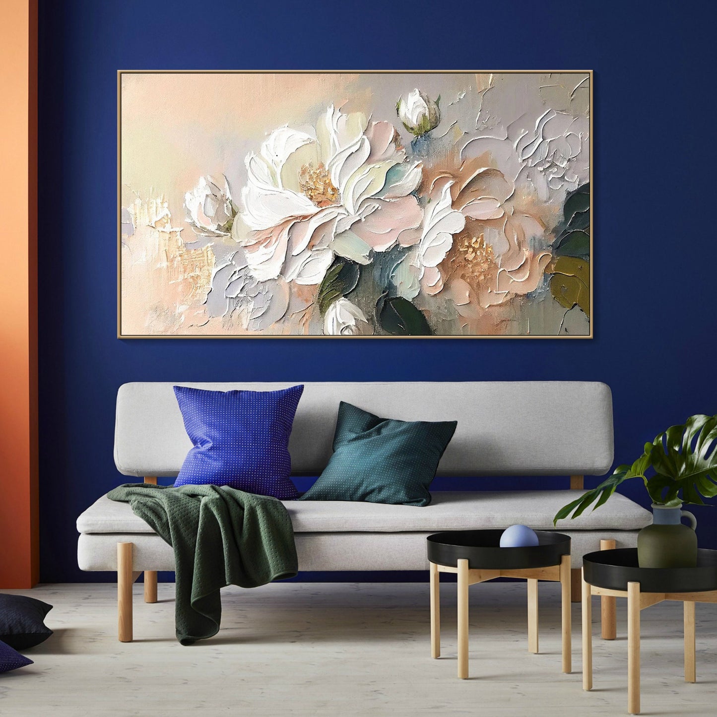 Original 3D Floral Canvas | Soft Abstract Flower Art | Spring Textured Wall Decor