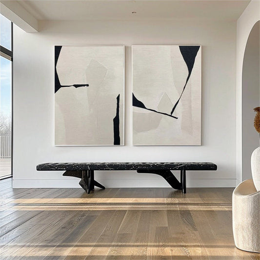 Abstract Geometric Dual Panel Art